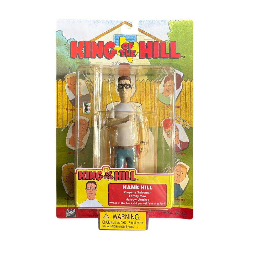 King of the Hill Hank Hill Action Figure Vintage New In Box - 2003 Toycom - Y2K